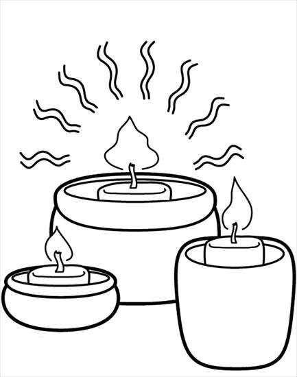 Online coloring book: Coloring book of three candles of different sizes